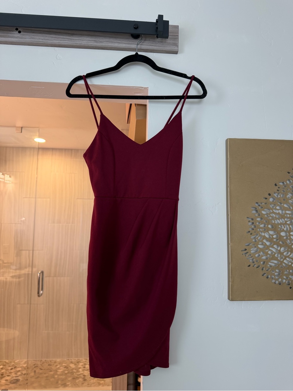 Lulu's Burgundy Double-Strap Mini Dress Great for wedding guest dress!!
